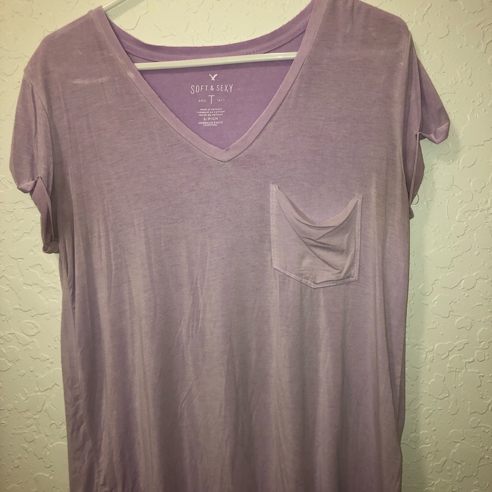 Purple v neck top